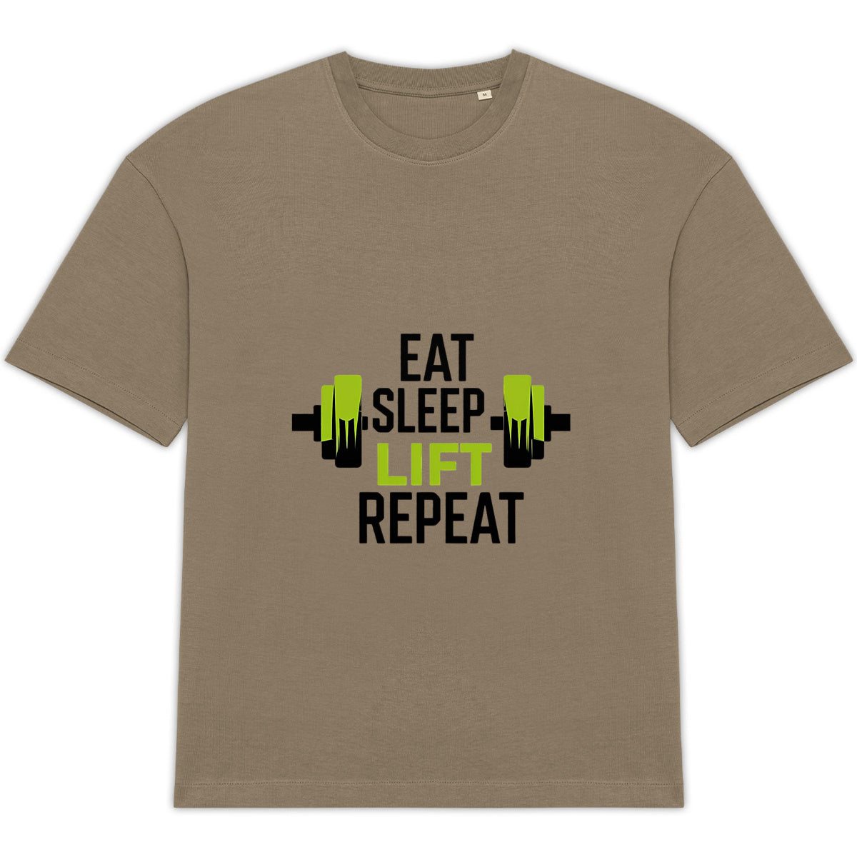 T-Shirt Oversized Eat Sleep Lift Repeat Edition - face_0