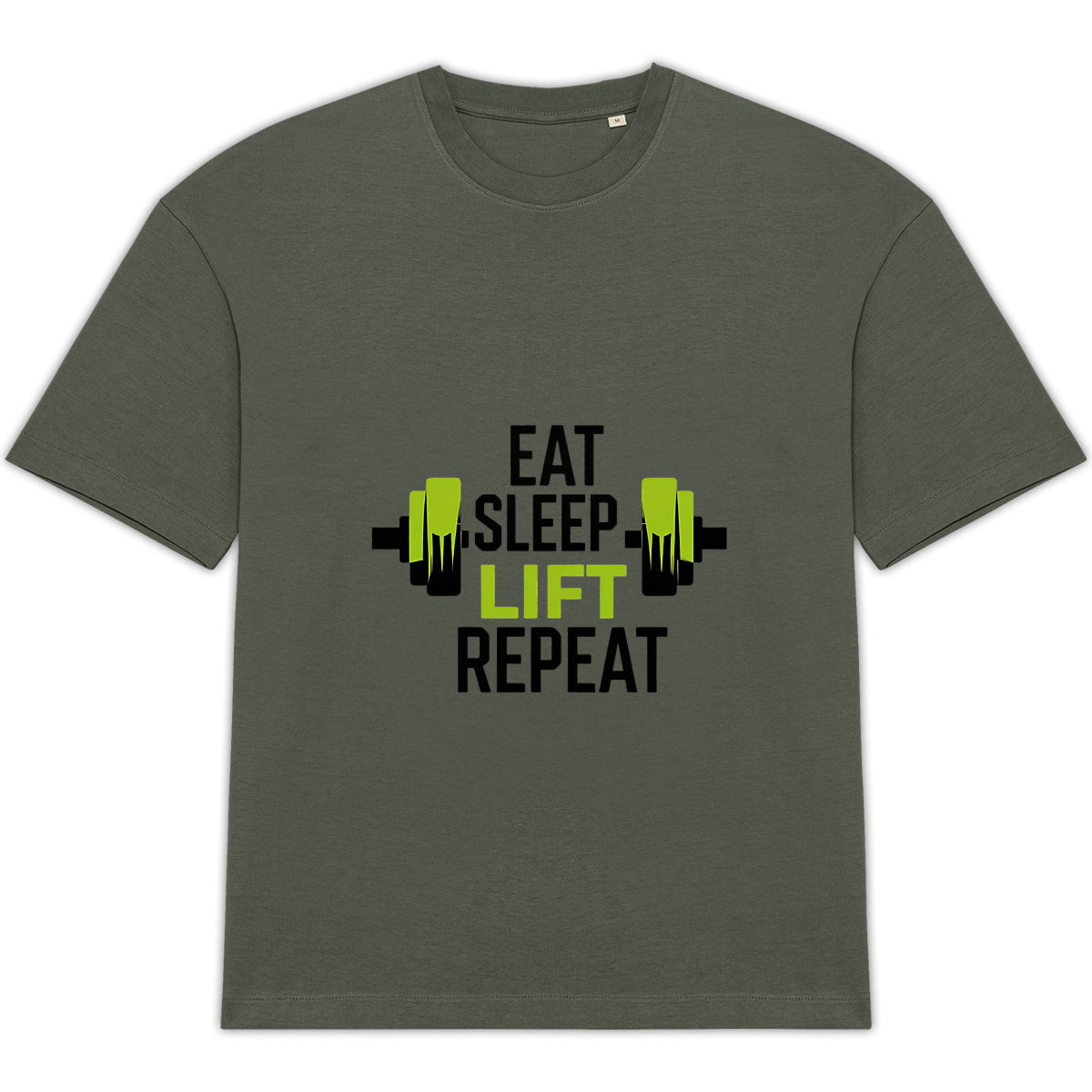 T-Shirt Oversized Eat Sleep Lift Repeat Edition - face_1