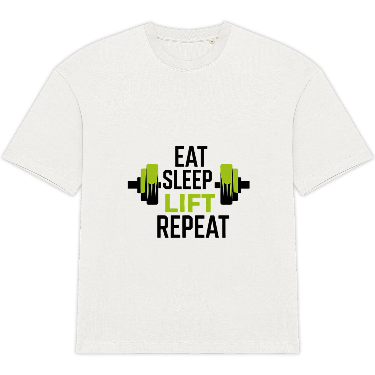 T-Shirt Oversized Eat Sleep Lift Repeat Edition - face_2