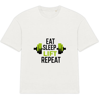 T-Shirt Oversized Eat Sleep Lift Repeat Edition - face_2