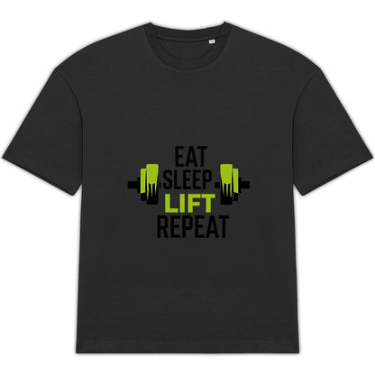 T-Shirt Oversized Eat Sleep Lift Repeat Edition - face_3
