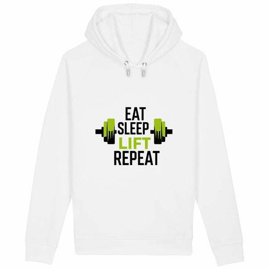Hoodie Eat Sleep Lift Repeat Edition - face_blanc