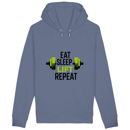 Hoodie Eat Sleep Lift Repeat Edition - face_bleuindigo