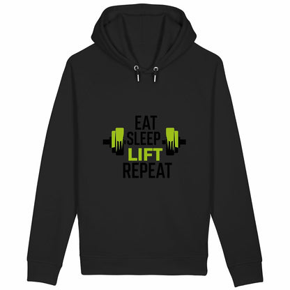 Hoodie Eat Sleep Lift Repeat Edition - face_noir